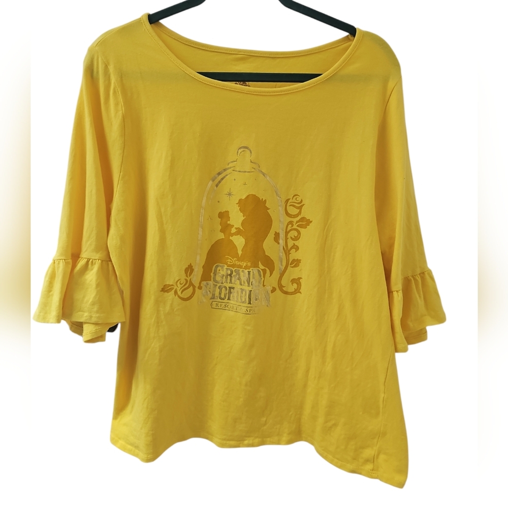 Disney Grand Floridian Beauty and the Beast Enchanted Rose Flutter Sleeve Blouse